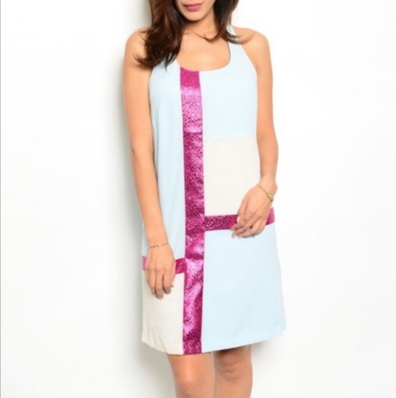 Ark & Co Dresses & Skirts - ark & co. | Colorblock Magenta Stripe Halter Dress